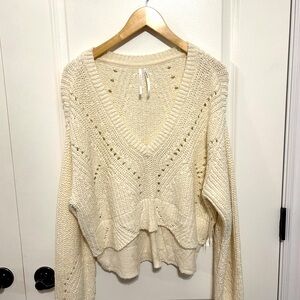ANTHROPOLIGIE | Ivory Knit Sweater - Size L